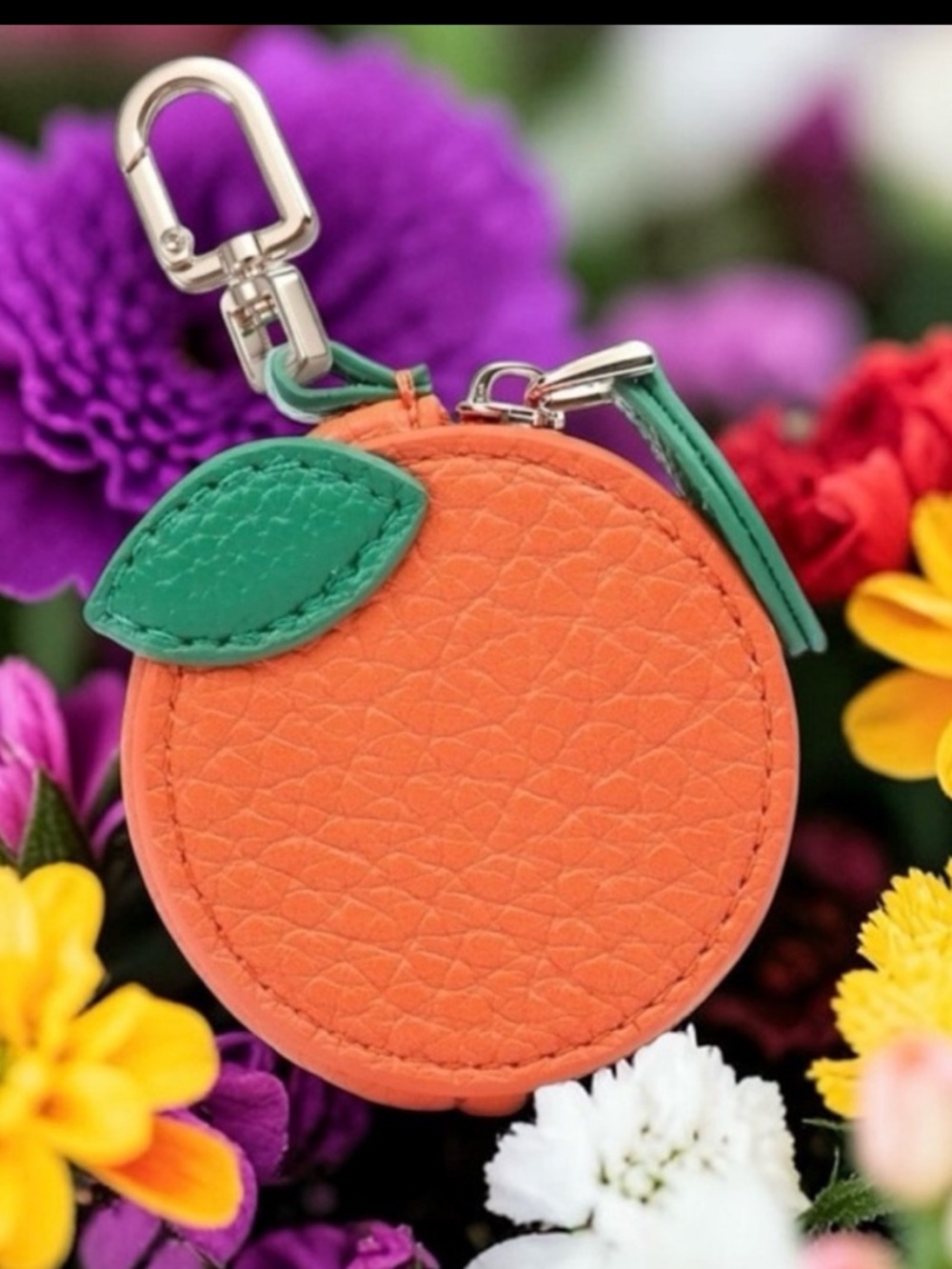 Fruit orange coin pouch keychain bag charm